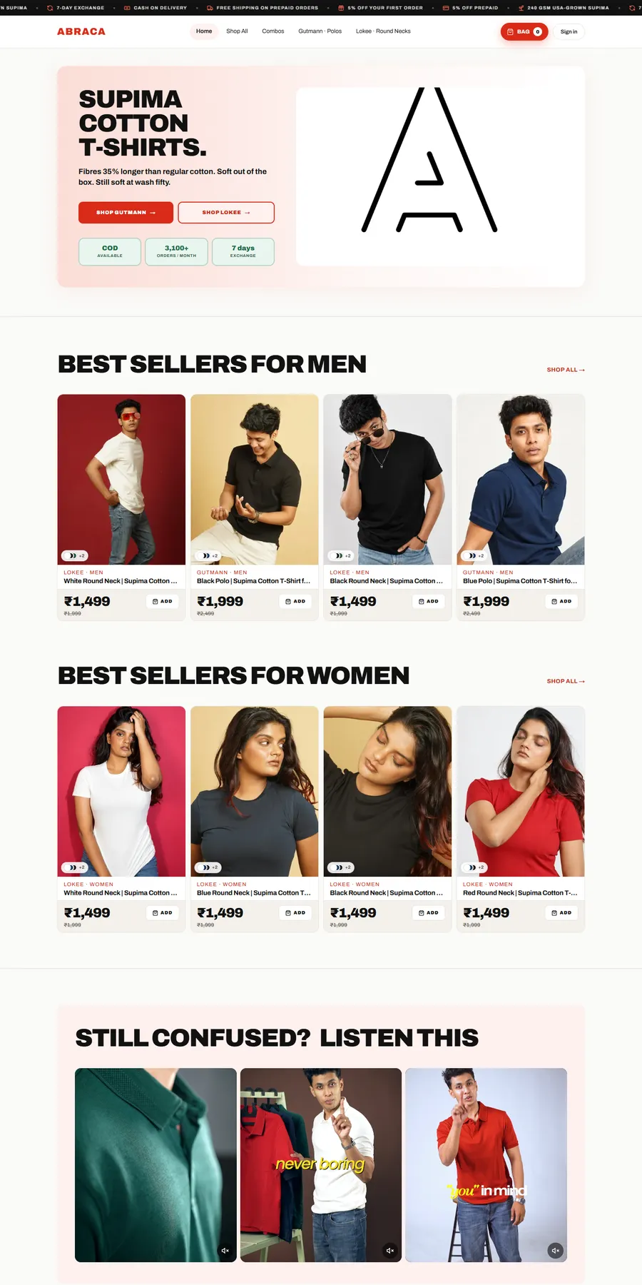 Homepage of Abraca