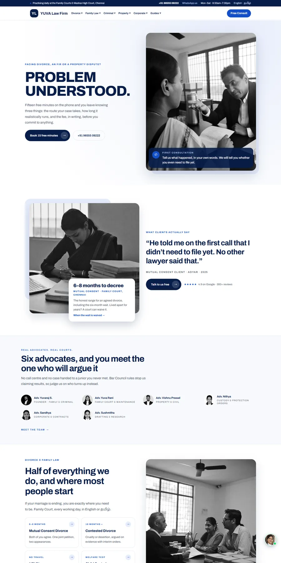Homepage of YUVA Law Firm