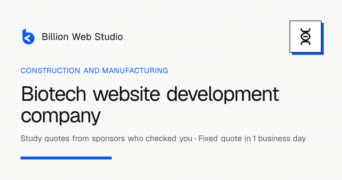 Biotech Website Development Company for Biotechs and Labs